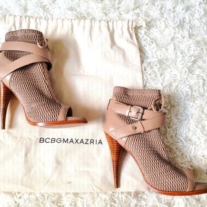 BCBG Max Azria Open Toe Booties w/ Heels